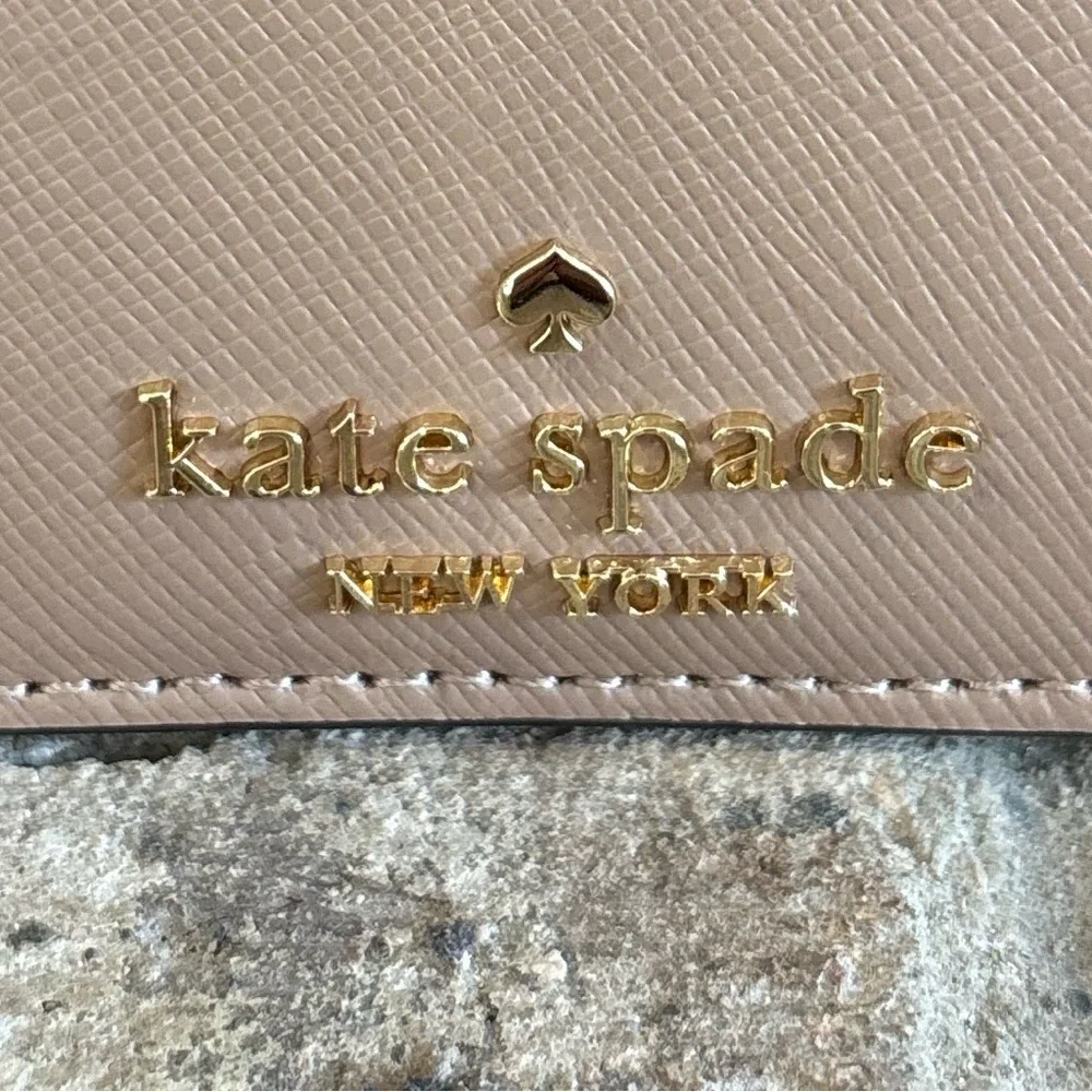 New Kate Spade Madison Small Slim Card Holder In Toasted Hazelnut